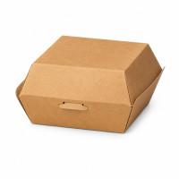 Boîte burger carton kraft brun 126x120mm H70mm