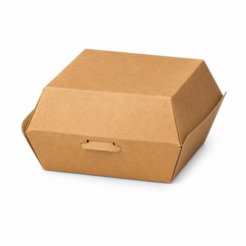 Boîte burger carton kraft brun 126x120mm H70mm