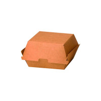 Boîte burger carton kraft brun 150x135mm H80mm