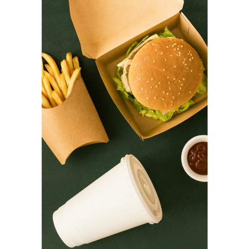 Boîte burger carton kraft brun 150x135mm H80mm