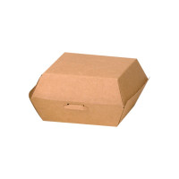 Boite burger carton kraft brun  75x75mm H50mm