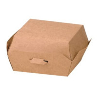 Boîte burger carton kraft brun 95x95mm H50mm