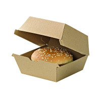 Boîte burger carton kraft brun microcannelé 178x155mm H80mm