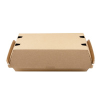Boite burger carton kraft brun microcannelé  225x125mm H82mm