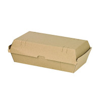 Boîte burger carton kraft brun microcannelé 247x136mm H76mm