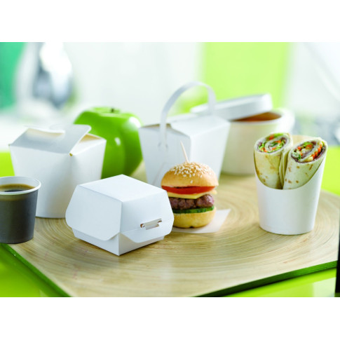 Mini boite burger en carton blanc 80x75mm H50mm