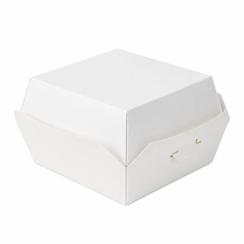 Mini Boite burger en carton blanc  98x95mm H50mm