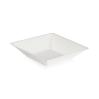 Assiette carrée blanche en pulpe "Eco-Design" 130x130mm H28mm 250ml