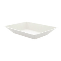 Assiette rectangulaire blanche en pulpe "Eco-Design"  170x130mm H28mm 450ml