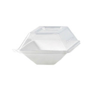 Couvercle dôme rectangulaire transparent en plastique PET  132x88mm H33mm