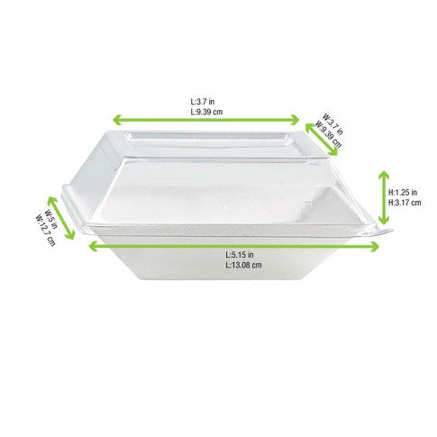 Couvercle dôme rectangulaire transparent en plastique PET  132x132mm H31mm