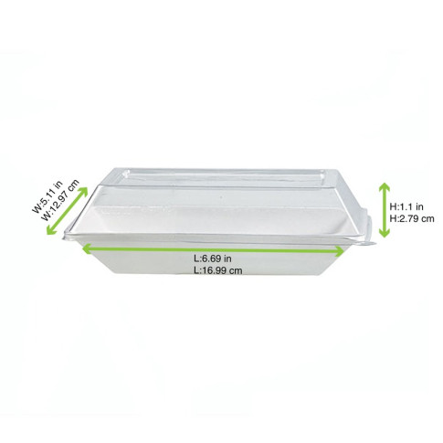 Couvercle dôme rectangulaire transparent en plastique PET  180x133mm H30mm