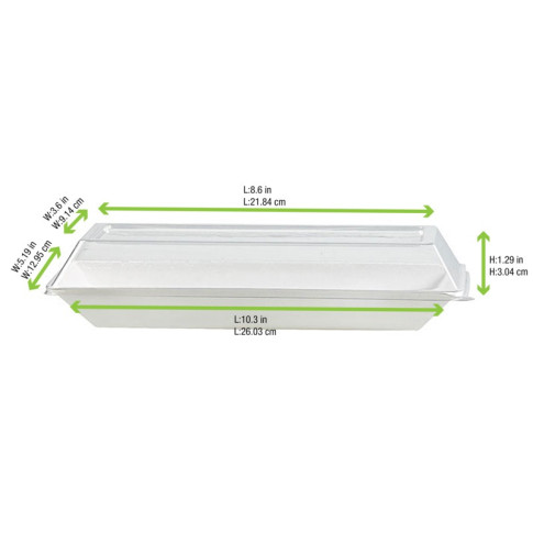 Couvercle dôme rectangulaire transparent en plastique PET  262x132mm H33mm