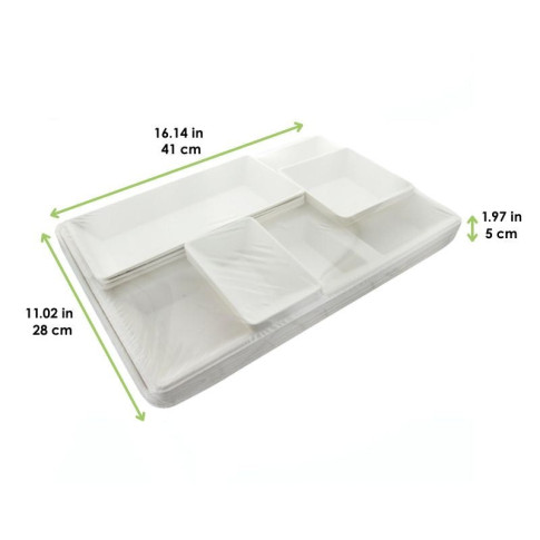 Plateau repas pulpe 5 pièces  410x280mm H50mm