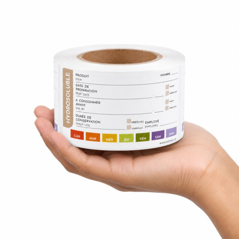 Étiquette hydrosoluble haccp 70x40mm