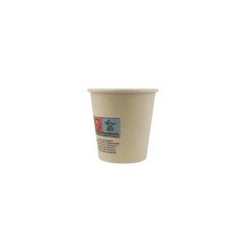 Gobelet blanc en carton fibre de bambou avec laminage plastique PE   H57mm 72ml