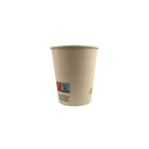 Gobelet blanc en carton fibre de bambou avec laminage plastique PE   H91mm 200ml