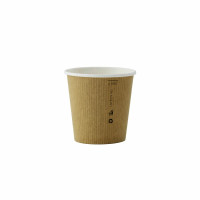 Gobelet Nature Cup en carton kraft brun strié  H52mm 90ml