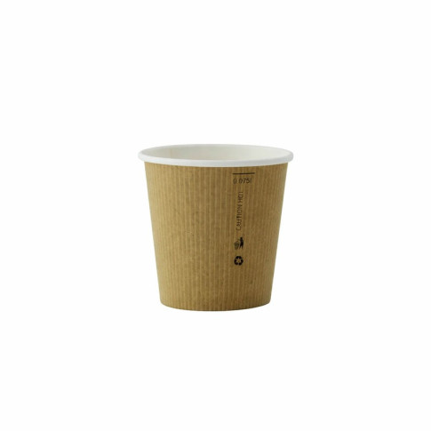 Gobelet Nature Cup en carton kraft brun strié  H52mm 90ml