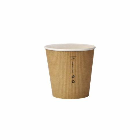Gobelet Nature Cup en carton kraft brun strié  H60mm 120ml