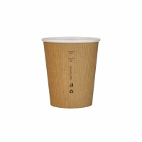Gobelet Nature Cup en carton kraft brun strié  H92mm 230ml