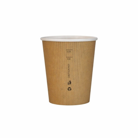 Gobelet Nature Cup en carton kraft brun strié  H92mm 230ml