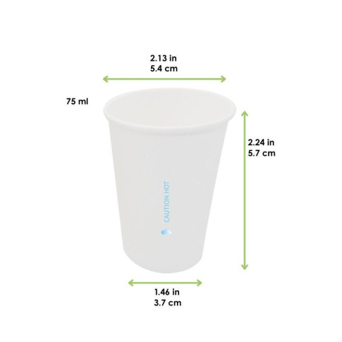 Gobelet AirCup en carton blanc  H57mm 75ml