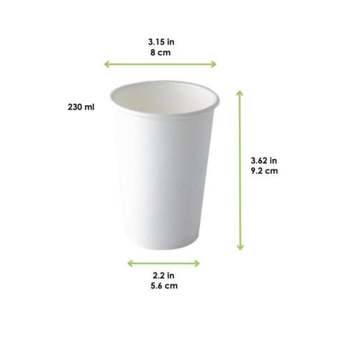 Gobelet AirCup en carton blanc  H92mm 230ml