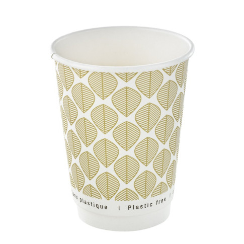 Gobelet en carton brun à double paroi sans matière plastique, Waterbased  H110mm 350ml