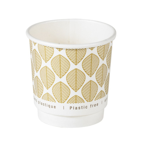 Gobelet en carton brun à double paroi sans matière plastique, Waterbased  H62mm 120ml