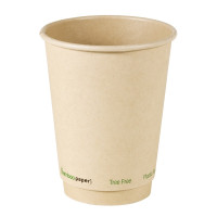Gobelet brun en carton fibre de bambou à double paroi sans plastique, Waterbased  H110mm 350ml