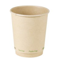Gobelet brun en carton fibre de bambou à double paroi sans plastique, Waterbased  H92mm 230ml