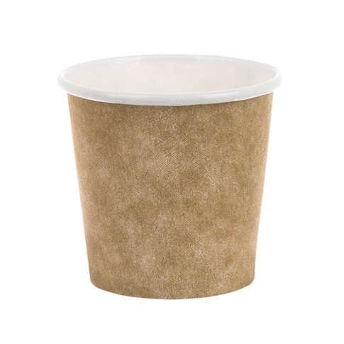 Gobelet blanc imprimé kraft   H60mm 120ml