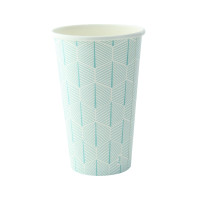 Gobelet carton blanc décor feuille  H110mm 350ml