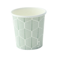 Gobelet carton blanc décor feuille  H62mm 120ml
