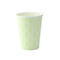 Gobelet carton blanc décor feuille  H79mm 180ml