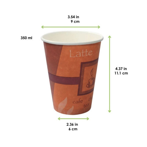 Gobelet brun en carton décor Passion  H111mm 350ml