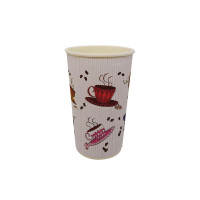 Gobelet carton double paroi décor "Tea Cup"   H135mm 400ml