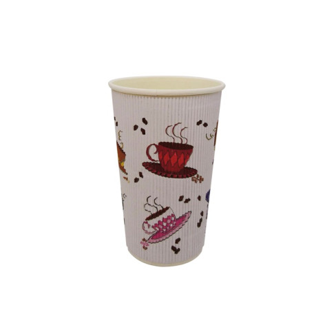 Gobelet carton double paroi décor "Tea Cup"   H135mm 400ml
