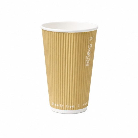 Gobelet carton double paroi beige "Rippley"   H62mm 120ml