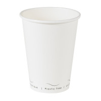 Gobelet Eden blanc en carton sans plastique, Waterbased  H110mm 350ml