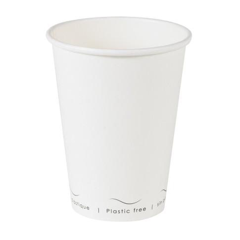 Gobelet Eden blanc en carton sans plastique, Waterbased  H110mm 350ml