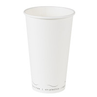 Gobelet Eden blanc en carton sans plastique, Waterbased  H136mm 470ml
