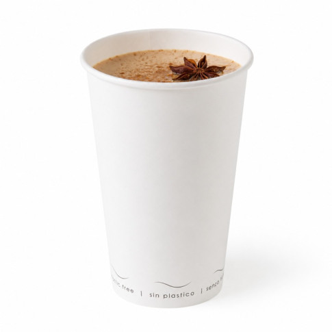 Gobelet Eden blanc en carton sans plastique, Waterbased  H136mm 470ml