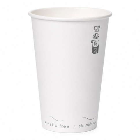 Gobelet Eden blanc en carton sans plastique, Waterbased  H62mm 120ml
