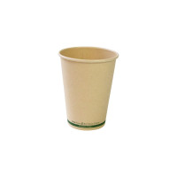 Gobelet beige en carton fibre de bambou sans plastique, Waterbased  H110mm 350ml