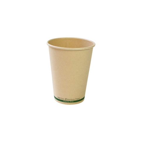 Gobelet beige en carton fibre de bambou sans plastique, Waterbased  H110mm 350ml