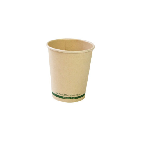Gobelet beige en carton fibre de bambou sans plastique, Waterbased  H92mm 230ml