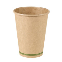 Gobelet Zen en carton kraft brun sans plastique, Waterbased  H110mm 350ml