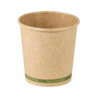 Gobelet Zen en carton kraft brun sans plastique, Waterbased  H62mm 120ml